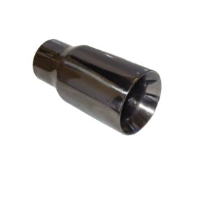 76mm Black Chrome Straight Cut
